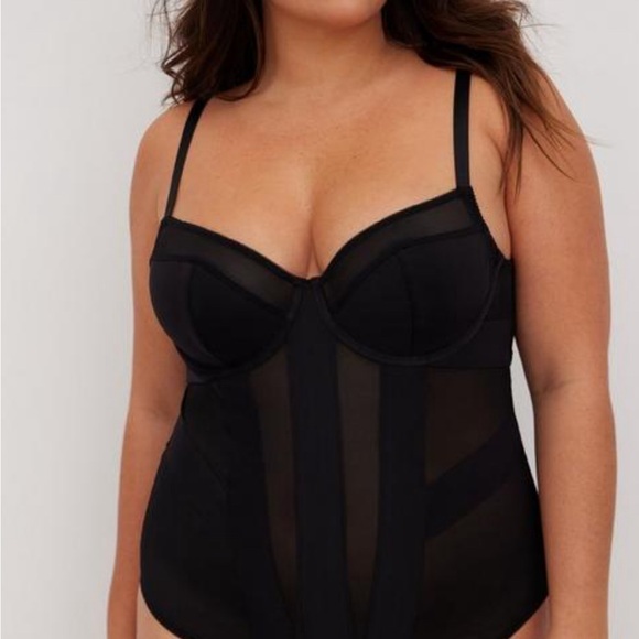 Torrid Black Mesh Strappy Bodysuit - Picture 4 of 5